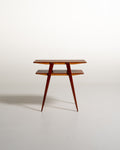 Tavolino a due livelli in teak e mogano, anni ’50