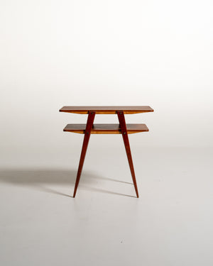 Tavolino a due livelli in teak e mogano, anni ’50
