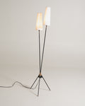 Lampada da terra scandinava con due paralumi, anni ’50
