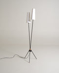Lampada da terra scandinava con due paralumi, anni ’50