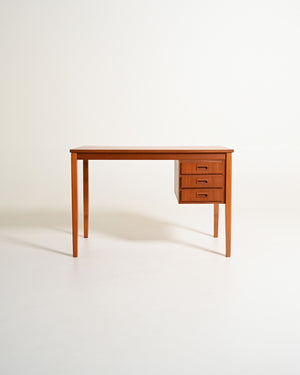 Scrivania scandinava in teak con cassetti mobili, anni '60