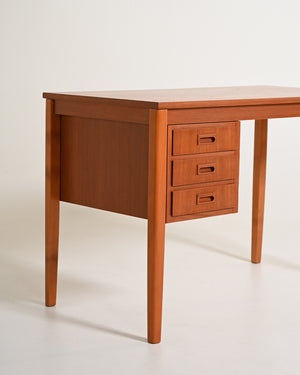 Scrivania scandinava in teak con cassetti mobili, anni '60