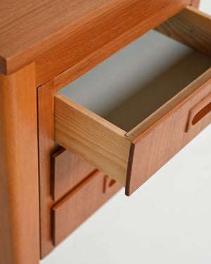 Scrivania scandinava in teak con cassetti mobili, anni '60