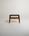 Comodino scandinavo in teak e legno scuro, anni '50