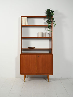 Libreria scandinava con cabinet, anni 50/60