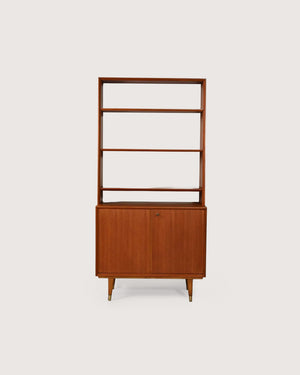 Libreria scandinava con cabinet, anni 50/60