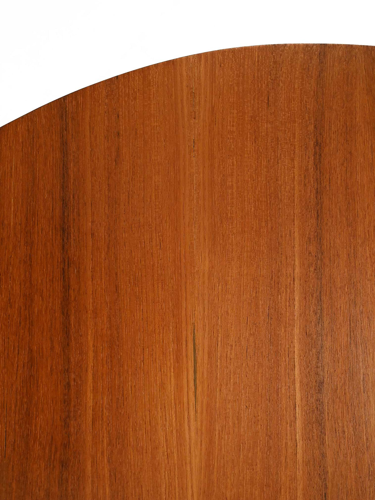 Tavolo rotondo scandinavo in teak con base in metallo