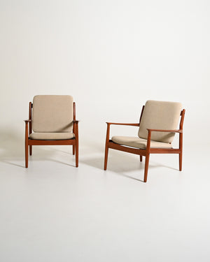 Coppia di poltrone di Grete Jalk per Glostrup Møbelfabrik, anni '60