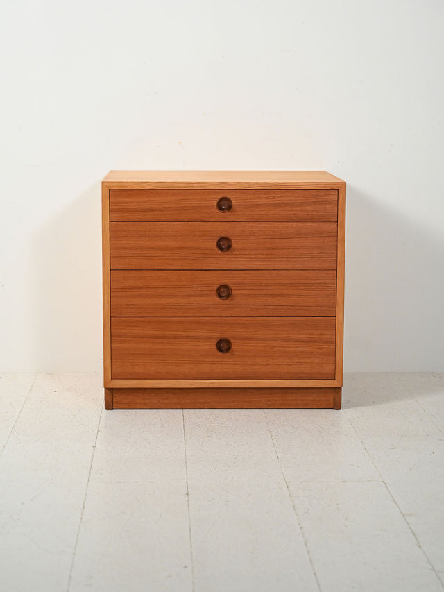 Cassettiera danese in faggio e teak di Børge Mogensen