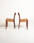 Coppia di sedie scandinave con seduta in corda, anni ’60