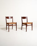 Coppia di sedie scandinave con seduta in corda, anni ’60