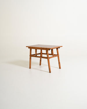 Tavolino in bambù e legno anni '60