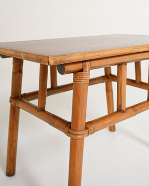 Tavolino in bambù e legno anni '60