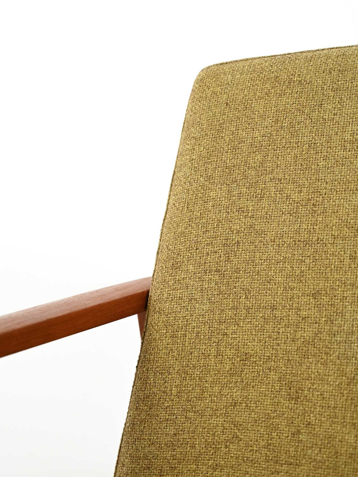 Coppia di poltrone danesi in teak con tappezzeria verde