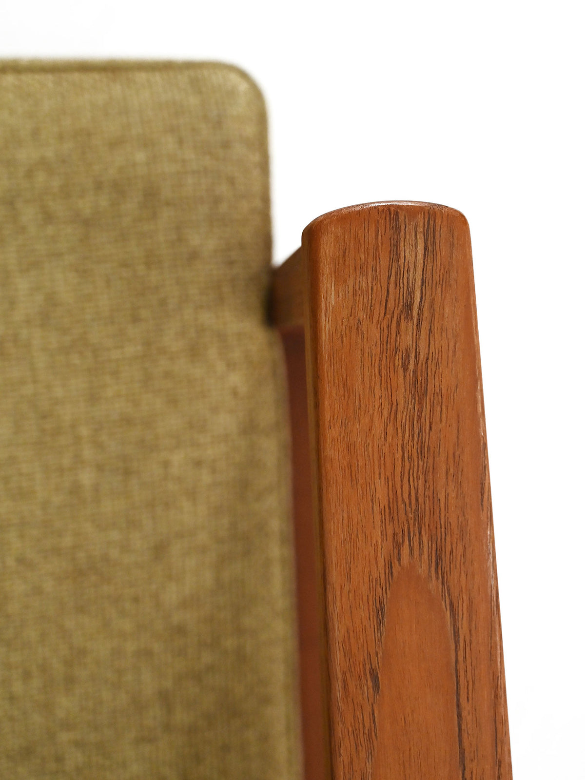 Coppia di poltrone danesi in teak con tappezzeria verde
