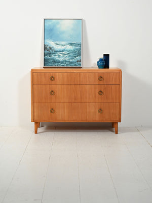 Cassettiera scandinava déco anni ’30–’40 in olmo 1
