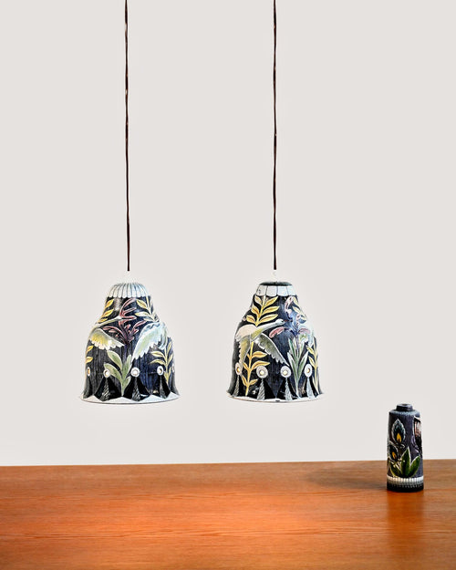 Coppia di lampade “Tilgmans” in gres smaltato, anni ’60