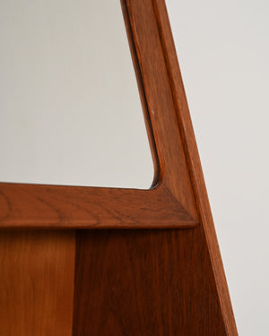 Specchio pensile in teak con vano contenitore, Scandinavia, anni '60