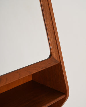 Specchio pensile in teak con vano contenitore, Scandinavia, anni '60
