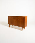 Highboard scandinavo in teak e rovere, anni ’60