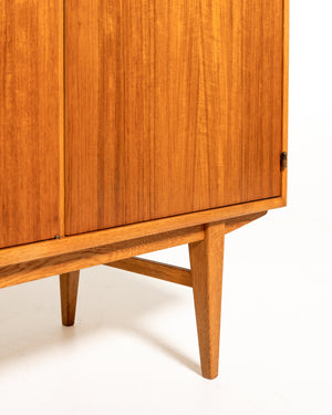 Highboard scandinavo in teak e rovere, anni ’60