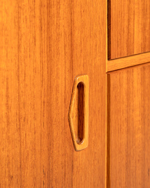 Highboard scandinavo in teak e rovere, anni ’60