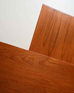 Libreria con scrittoio in teak, produzione scandinava, anni '60