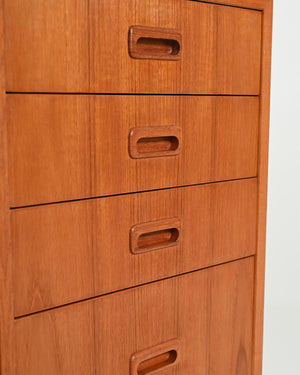Libreria con scrittoio in teak, produzione scandinava, anni '60