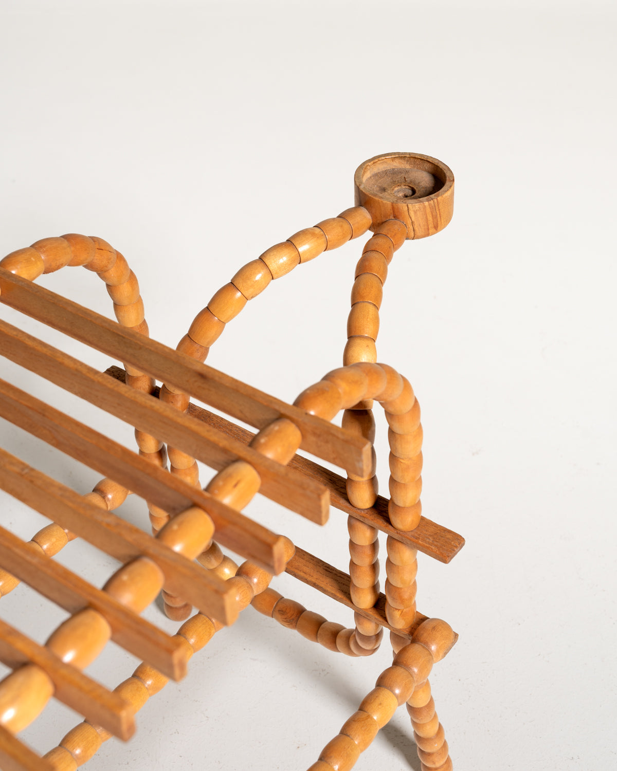 Portafiori scandinavo in betulla e olmo, anni ’40