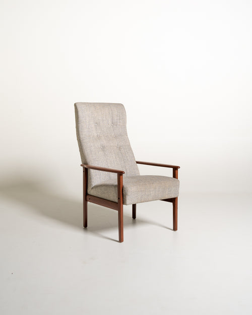 Poltrona scandinava da lettura in teak, anni ’60