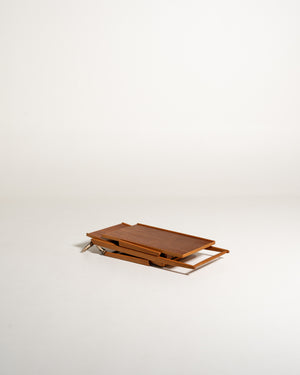Carrello pieghevole in teak e rovere, Nybrofabriken, anni 50