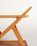 Carrello pieghevole in teak e rovere, Nybrofabriken, anni 50