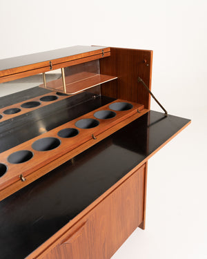 Mobile bar “SK661” in teak di Johannes Andersen per J. Skaaning & Søn, Danimarca, anni ’60