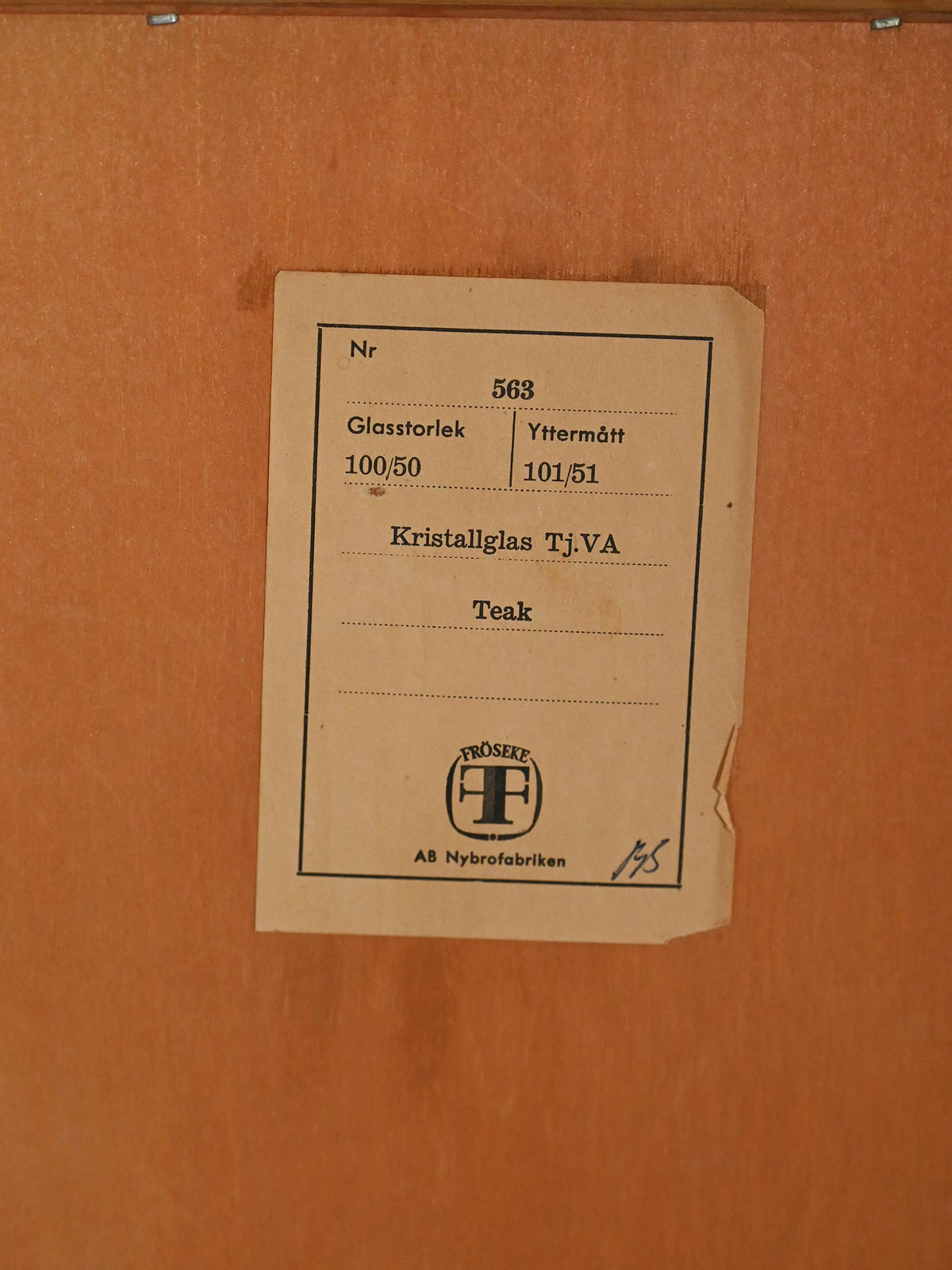 Specchio svedese in teak anni 50–60