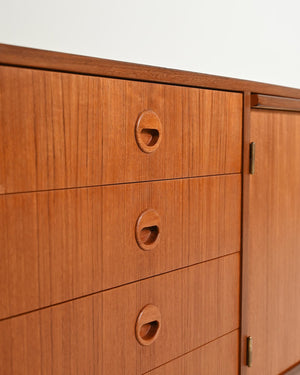 Sideboard scandinavo in teak con piano estraibile, anni '60