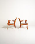 Coppia di poltroncine scandinave in similpelle, anni ’60
