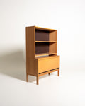 Libreria scandinava in rovere con serranda, anni ’60