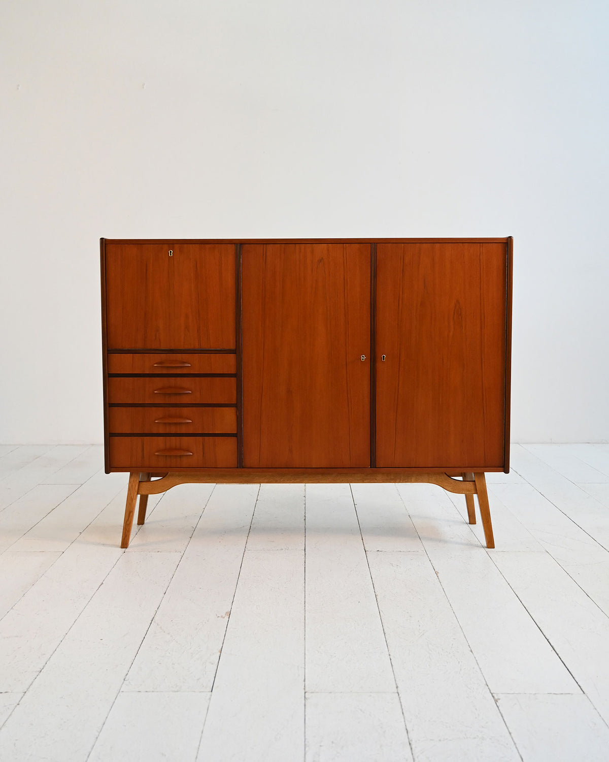 Highboard danese in teak e mogano, anni ’50