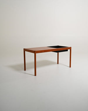 Panca scandinava con vano portapiante in teak, anni '60