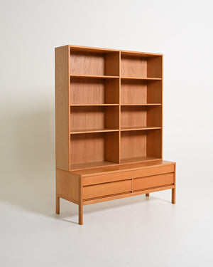 Libreria scandinava in rovere, anni '60