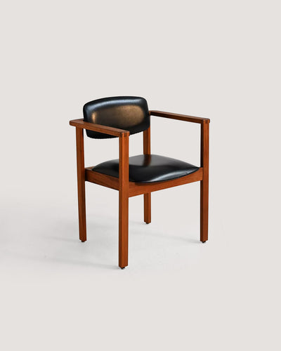 Sedia in teak e pelle, Danimarca anni ’60