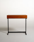 Scrivania in teak e metallo verniciato nero, produzione europea, anni ’60
