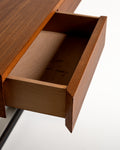 Scrittoio in teak con struttura in metallo nero, produzione europea, anni ’60
