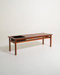 Panca scandinava in teak con vano portapiante, anni '60