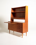 Libreria scrittoio svedese in teak, anni ’60