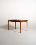 Tavolo scandinavo allungabile in teak e faggio, anni ’50-’60