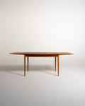 Tavolo scandinavo allungabile in teak e faggio, anni ’50-’60