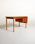 Scrivania scandinava in teak con allunga a ribalta, anni ’50/’60