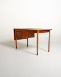 Scrivania scandinava in teak con allunga a ribalta, anni ’50/’60