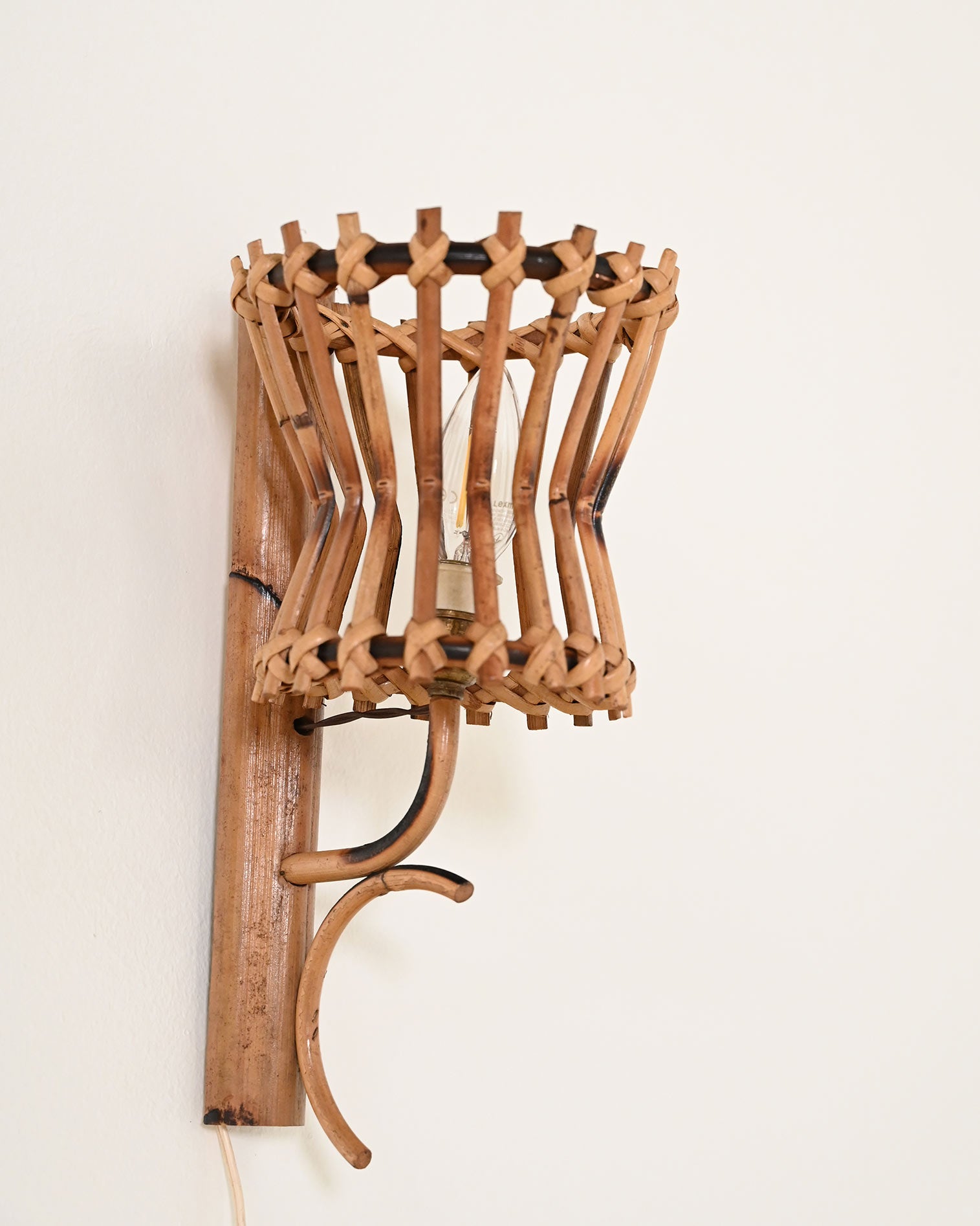 Coppia di applique in bambù, anni '50